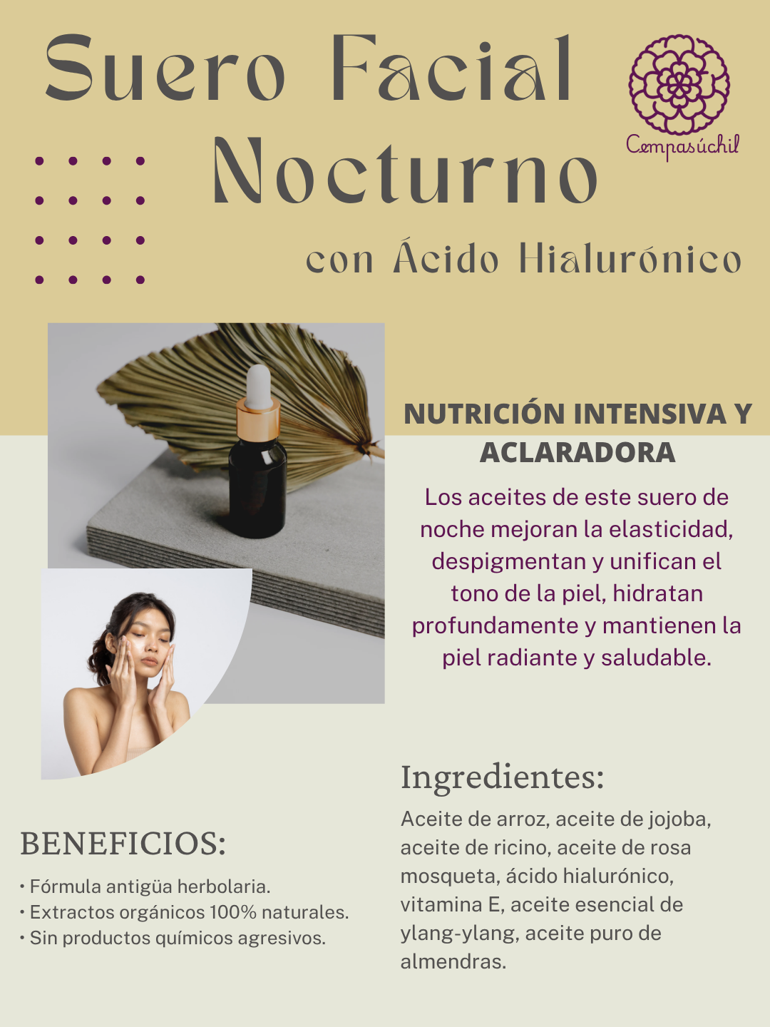 Suero Facial Nocturno con Ácido Hialurónico
